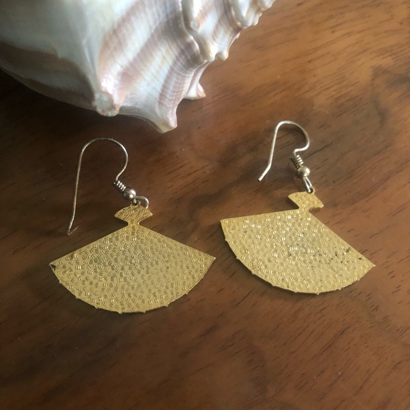 Vintage Cloisonné Fan Earrings - Picture 2 of 5